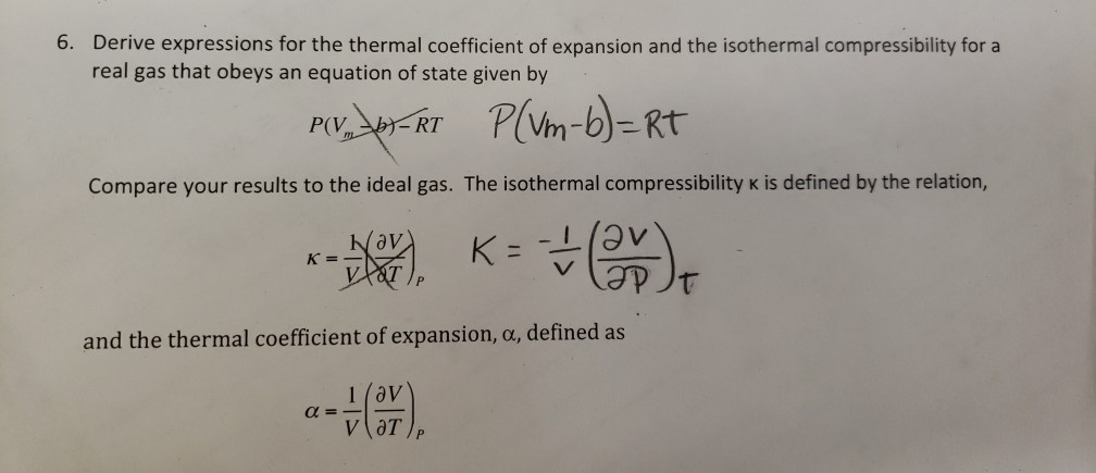 Solved This Is A Problem From Physical Chemistry Class. I | Chegg.com