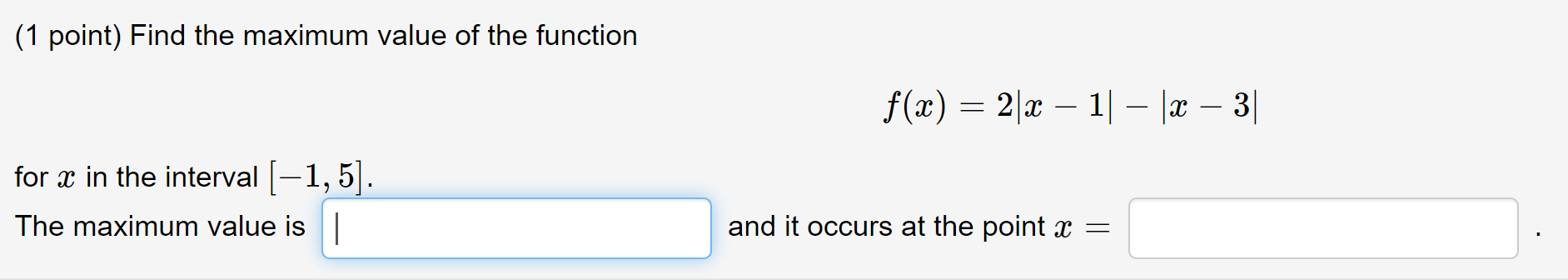maximum value of 5 x 1 2