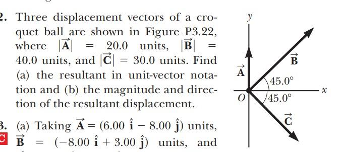 Solved Three displacement vectors of a croquet ball are | Chegg.com