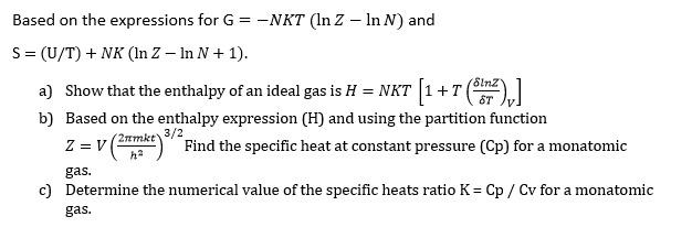 Based On The Expressions For G Nkt In Z In N Chegg Com