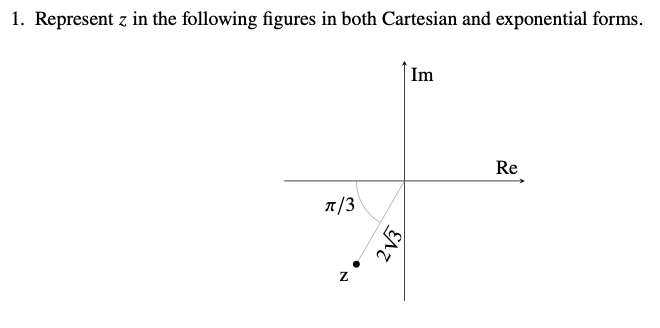 Solved 1. Represent z in the following figures in both | Chegg.com