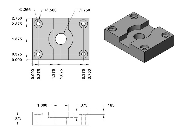 Solved Write a CNC code for milling the following partSet | Chegg.com