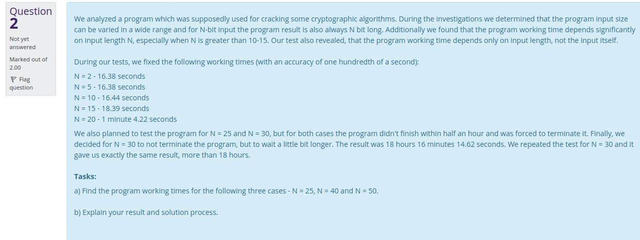 Question We analyzed a program which was supposedly | Chegg.com