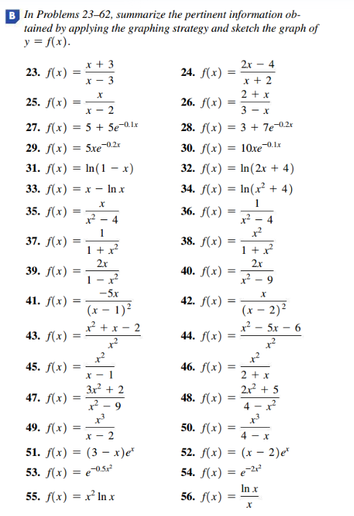 Solved B In Problems 23-62, Summarize The Pertinent | Chegg.com