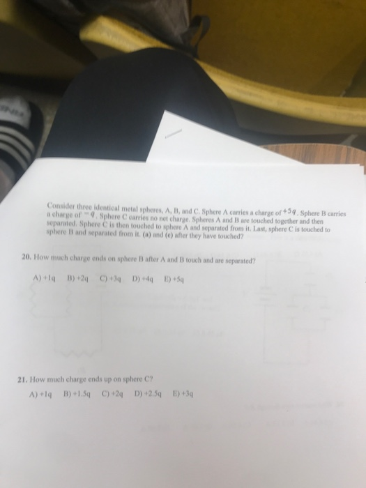 Solved Consider Three Identical Metal Spheres, A, B, And C. | Chegg.com