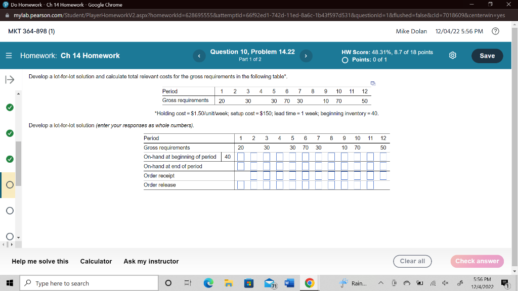 Solved Develop a lotforlot solution and calculate total