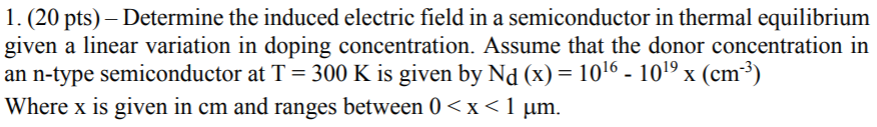 Solved 1. (20 pts) – Determine the induced electric field in | Chegg.com
