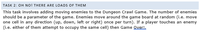Solved TASK 1: DUNGEON CRAWL GAME Your task is to develop a | Chegg.com