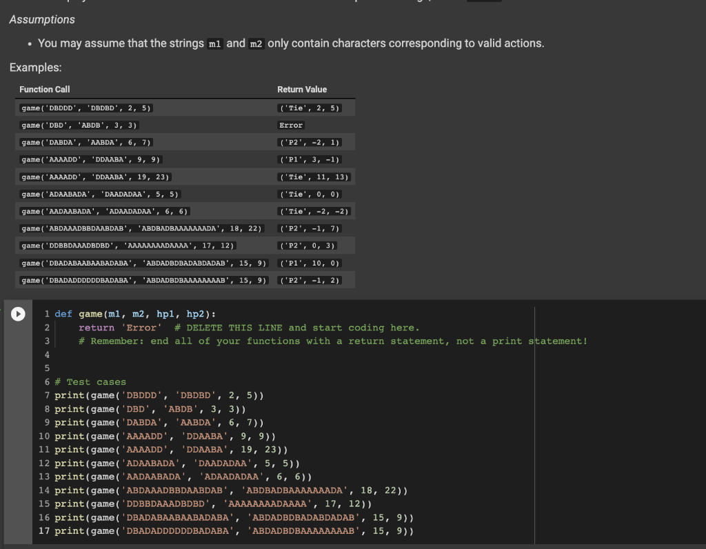 Solved Complete the function game, which simulates a simple, | Chegg.com