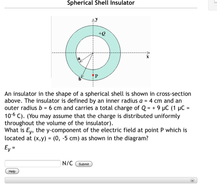 Solved Spherical Shell Insulator Ay An insulator in the | Chegg.com