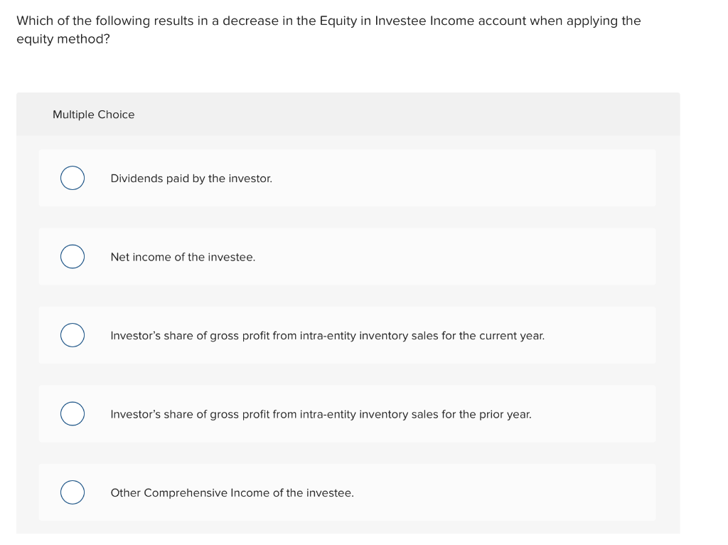 Solved Which of the following results in a decrease in the | Chegg.com - Which Of The Following Decreases Equity