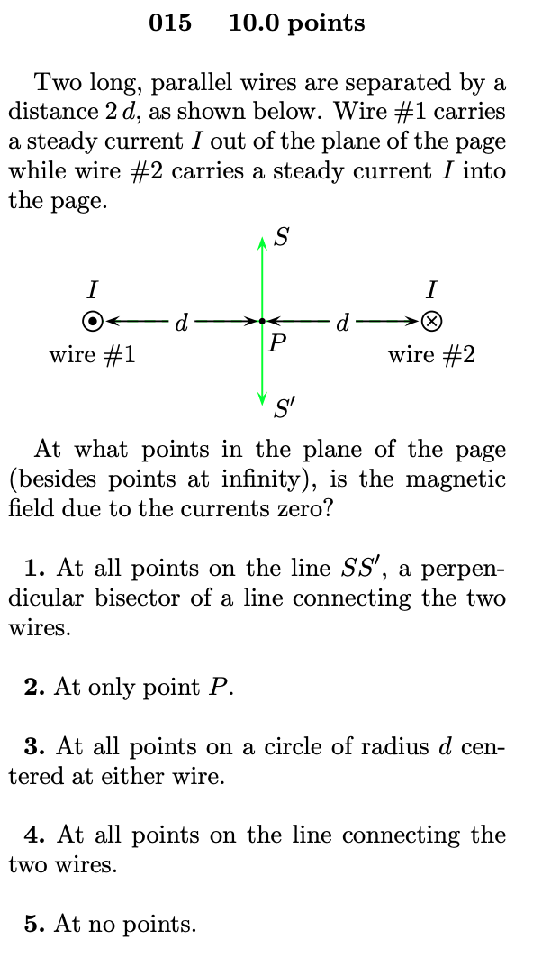 Solved Two long, parallel wires are separated by a distance