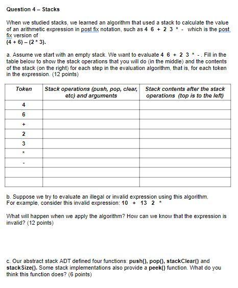 Solved Question 4 - Stacks When we studied stacks, we | Chegg.com