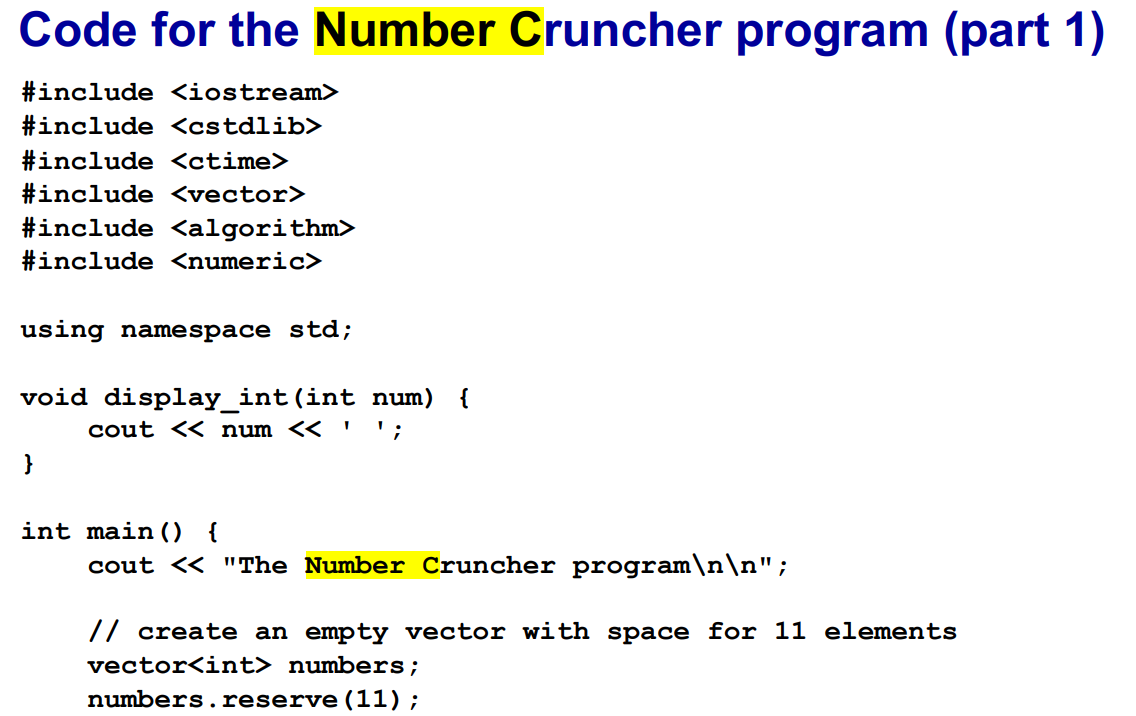 Solved Modify the number cruncher program from Chapter 11 to | Chegg.com