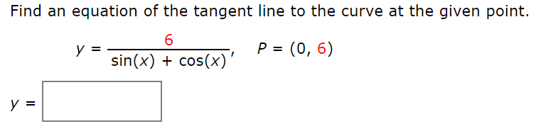 Solved Find an equation of the tangent line to the curve at | Chegg.com