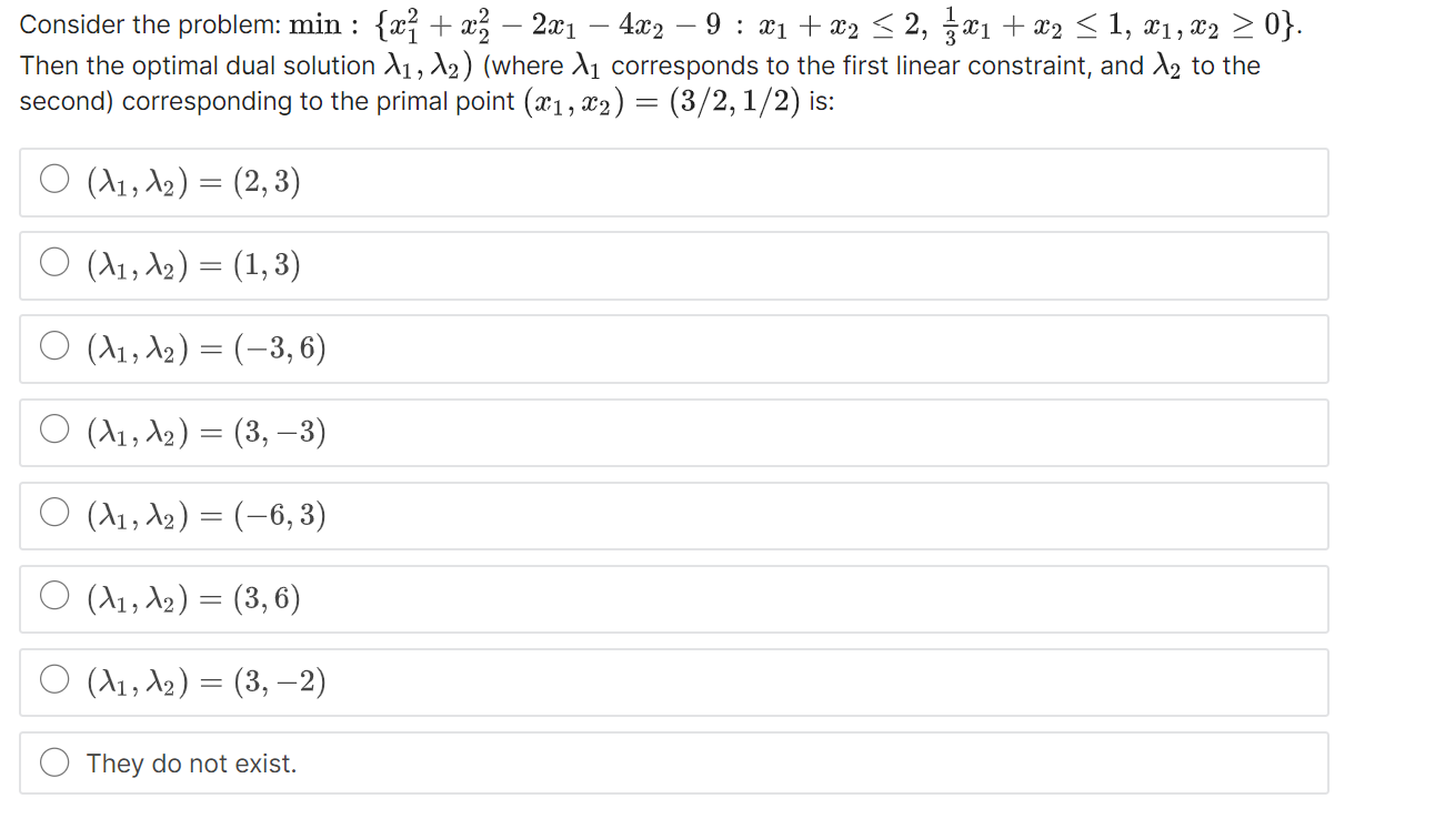 Solved Consider the problem: | Chegg.com