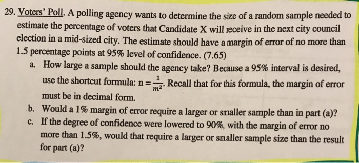 Solved Voters Poll. A polling agency wants to determine the | Chegg.com