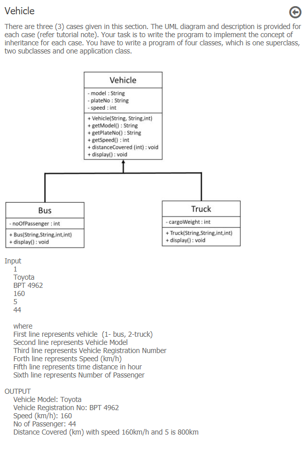 Solved Vehicle There are three (3) cases given in this | Chegg.com