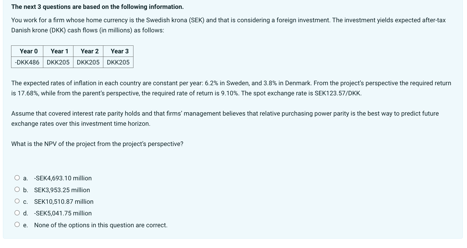 Solved The next 3 questions are based on the following | Chegg.com