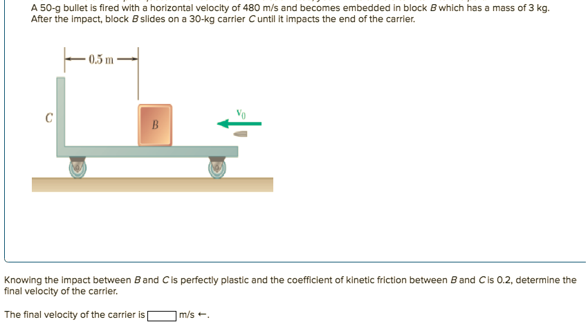 Solved A 50-9 Bullet Is Fired With A Horizontal Velocity Of | Chegg.com