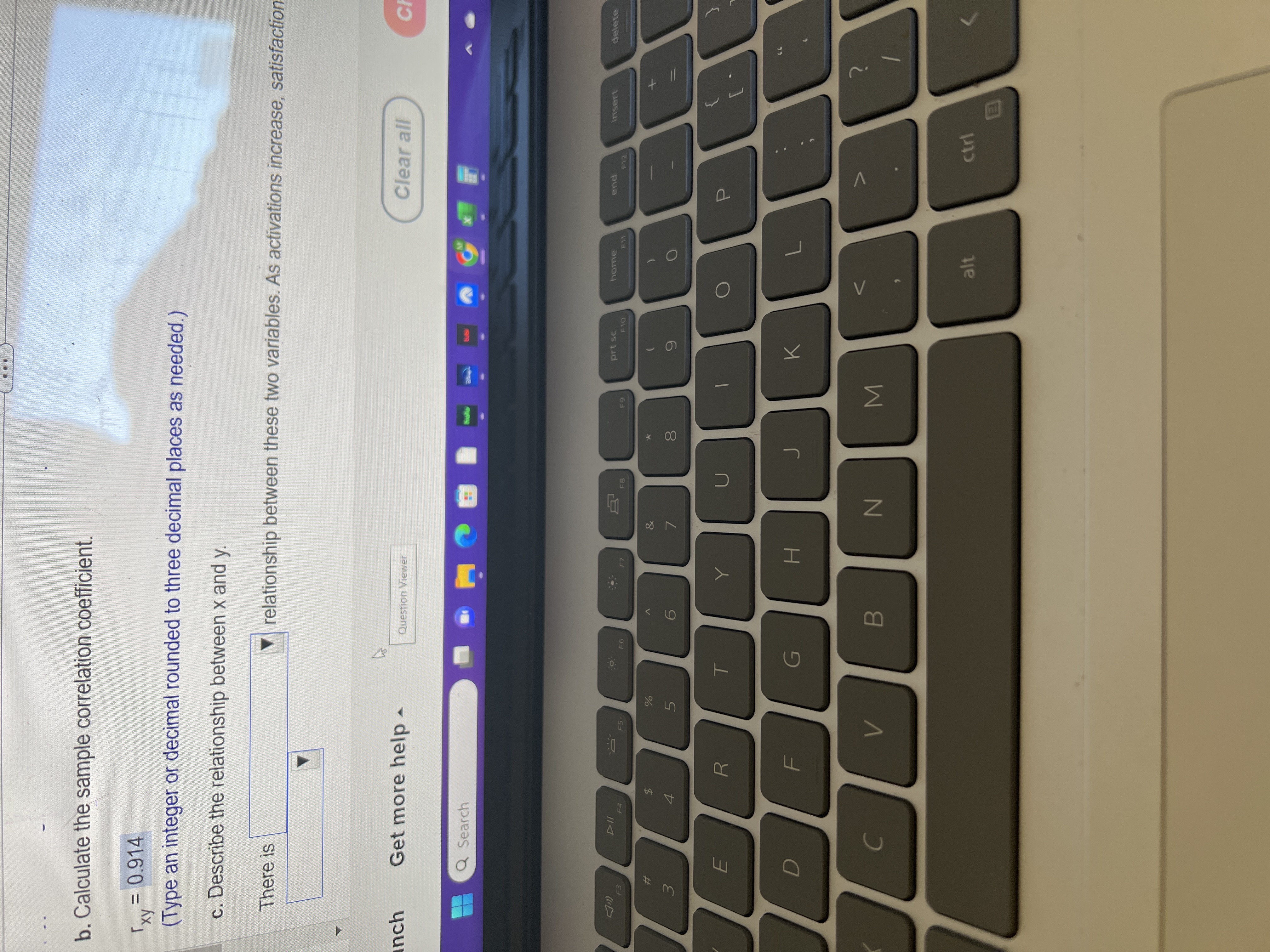 Solved Calculate the sample correlation coefficient r b. | Chegg.com