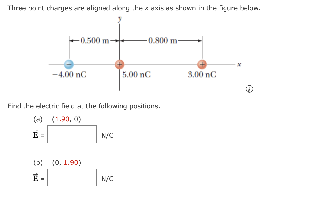 Solved Three point charges are aligned along the x axis as | Chegg.com