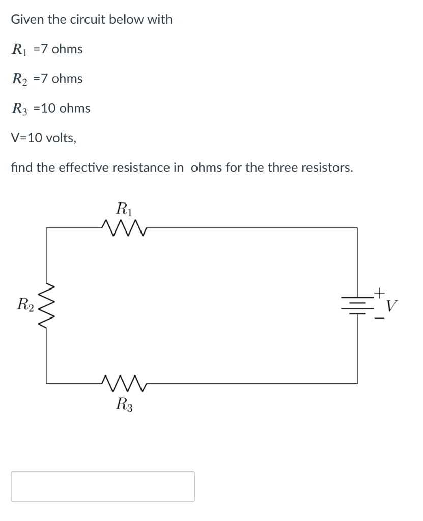 Solved Given the circuit below with R1 = 7 ohms R2 = 7 ohms | Chegg.com