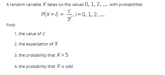 Solved A random variable X takes on the values 0, 1, 2, ... | Chegg.com