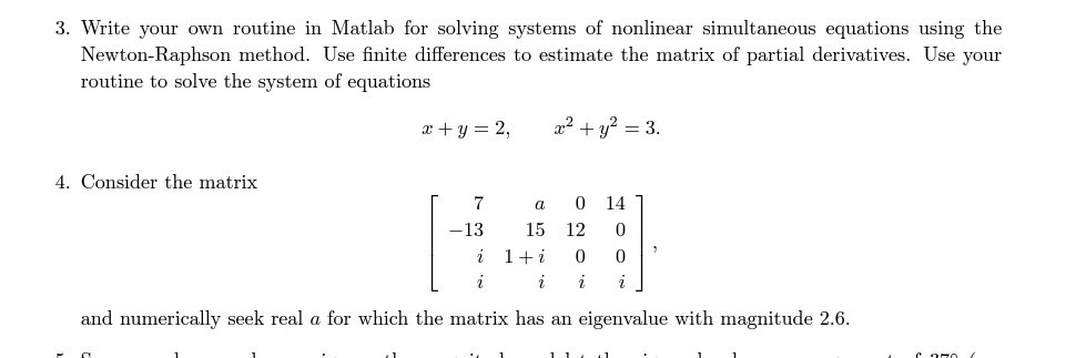 Solved please provide MATLAB code with all comments for both | Chegg.com