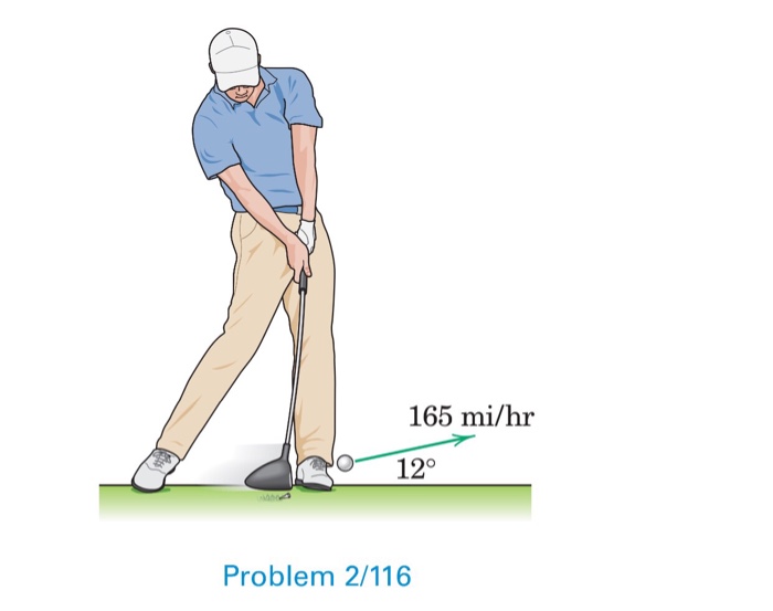 Solved A golf ball is launched with the initial condi- tions | Chegg.com