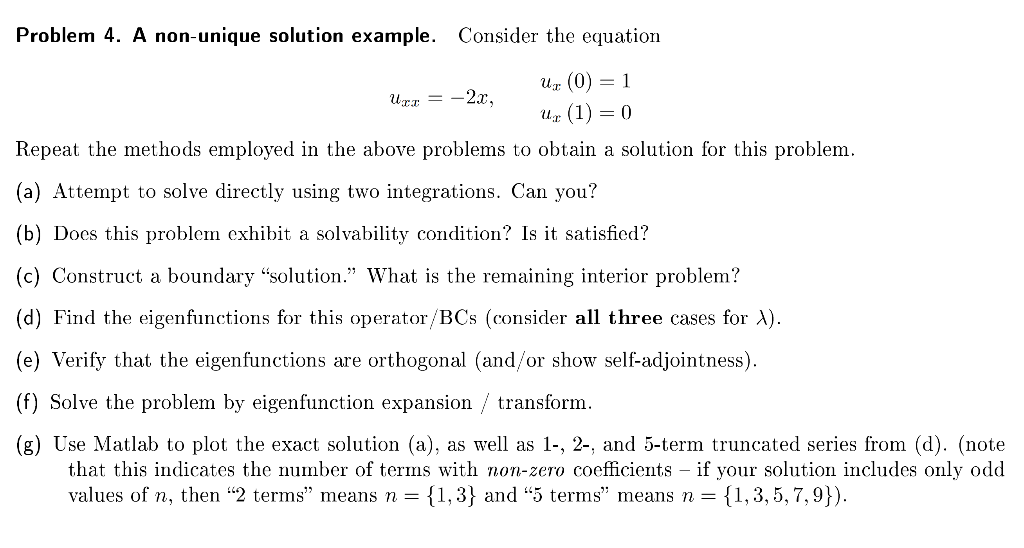 Solved Problem 4. A Non-unique Solution Example. Consider | Chegg.com