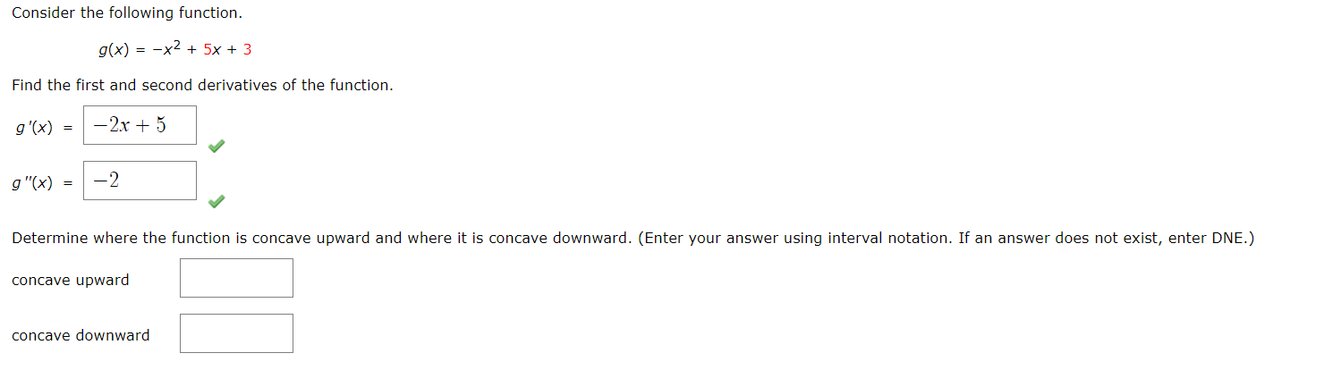 Solved Consider the following function. g(x) = -x2 + 5x + 3 | Chegg.com