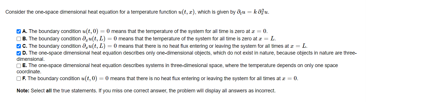 Solved Consider the one-space dimensional heat equation for | Chegg.com