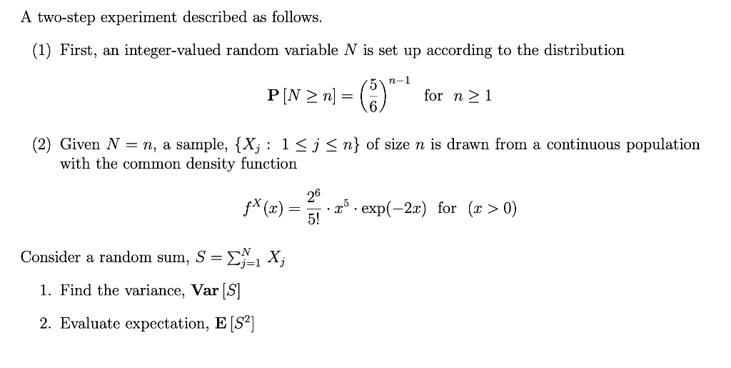 Solved A two-step experiment described as follows. (1) | Chegg.com