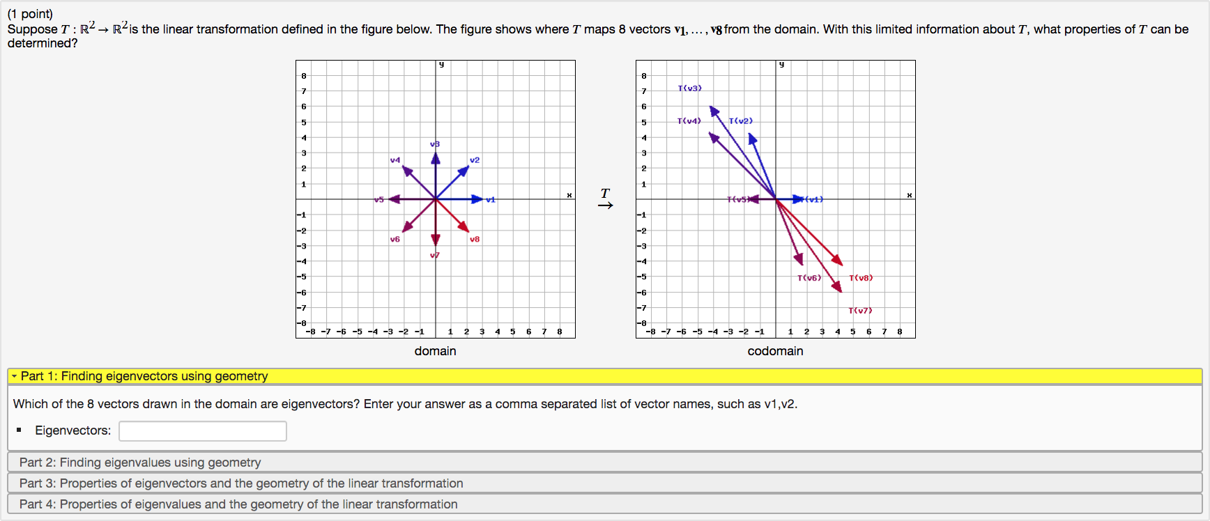 Solved 1 point suppose t r2 r is the linear chegg