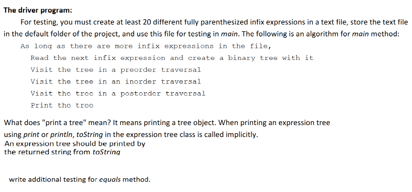 3/3 with node or expression tree as separate java | Chegg.com