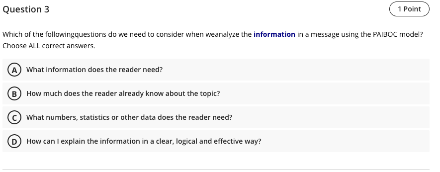 Solved Question 1 1 Point Which of the following are true of | Chegg.com