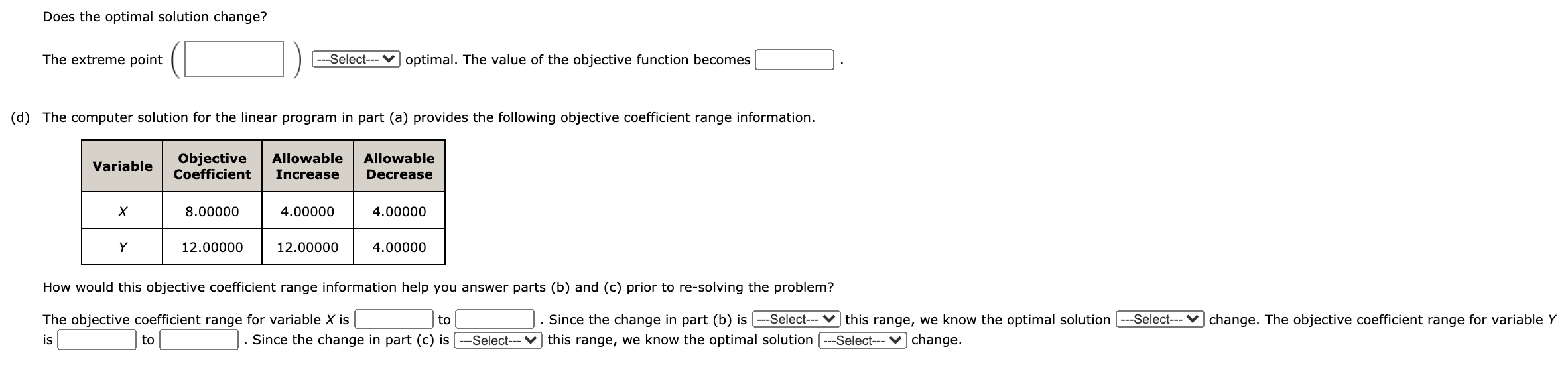 Solved Consider the following linear program. Min 8X + 12Y | Chegg.com