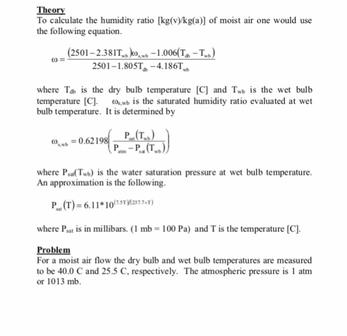 Dry Bulb And Bulb Humidity Ratio Calculator Vrascse