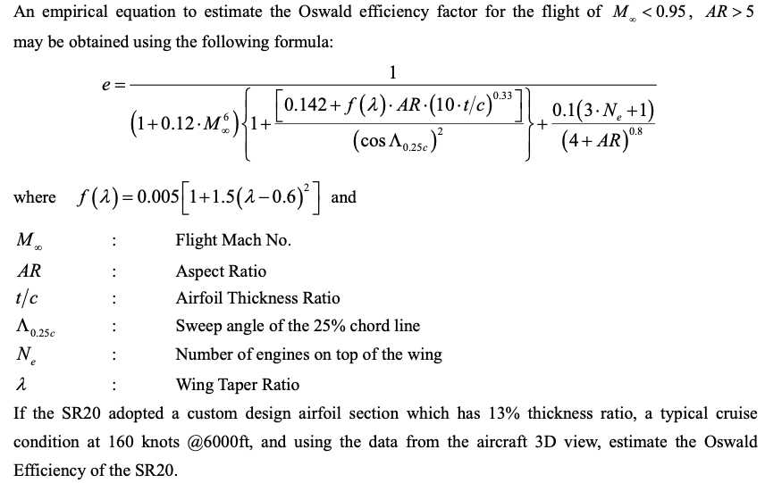 Solved An empirical equation to estimate the Oswald | Chegg.com