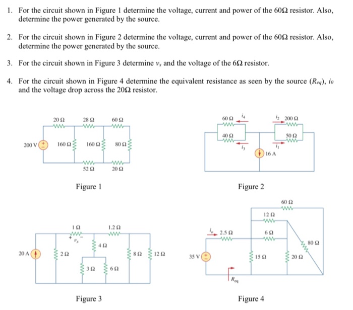Solved I. For the circuit shown in Figure l determine the | Chegg.com