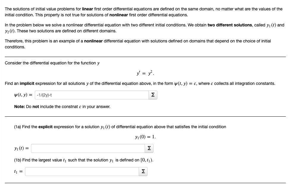 Solved The solutions of initial value problems for linear | Chegg.com
