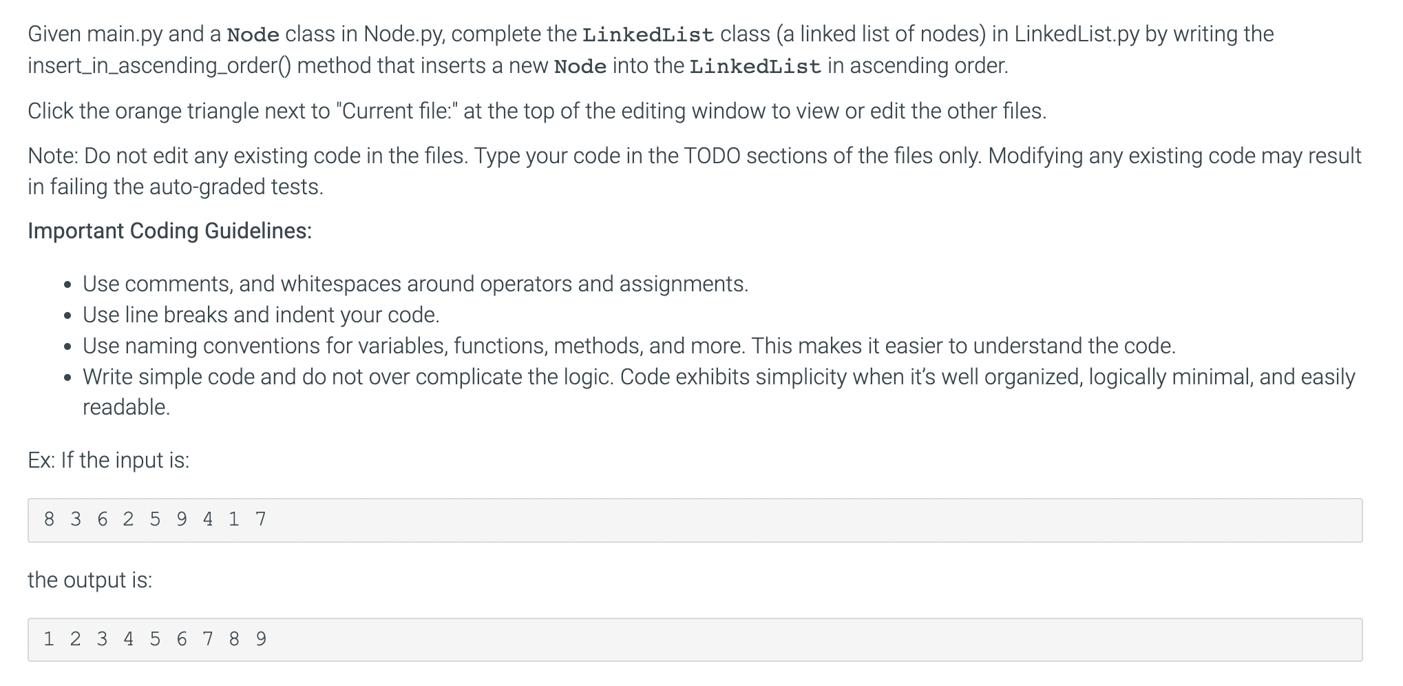 Solved Given main.py and a Node class in Node.py, complete | Chegg.com