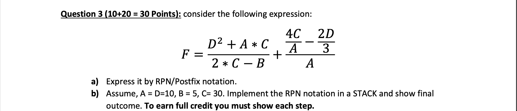 Solved Question 3(10+20=30 Points ) : consider the following | Chegg.com