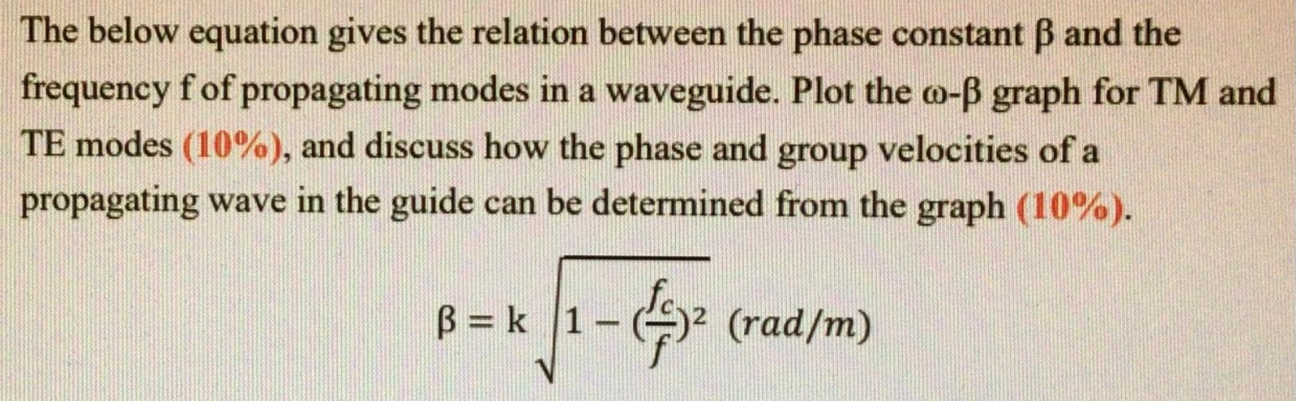 Solved The Below Equation Gives The Relation Between The Chegg Com