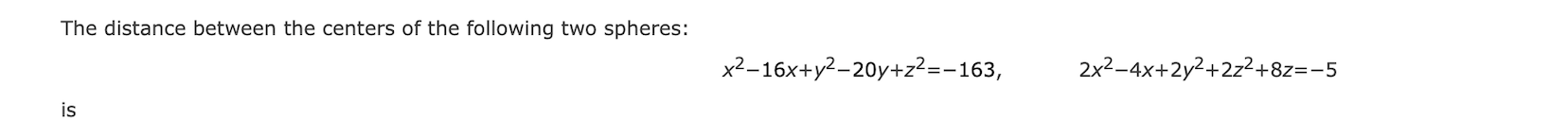Solved The distance between the centers of the following two | Chegg.com