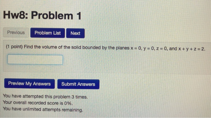 Solved Hw8: Problem 1 Previous Problem List Next (1 point) | Chegg.com