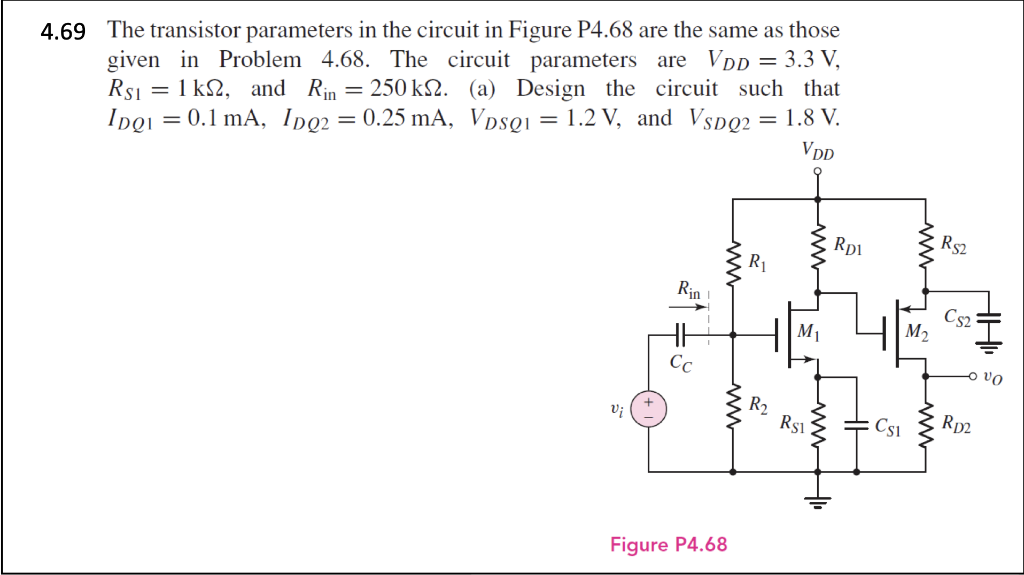 Solved 4.69 The transistor parameters in the circuit in | Chegg.com