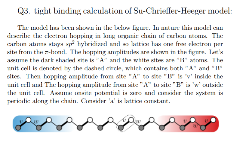 Solved 3. tight binding calculation of Su-Chrieffer-Heeger | Chegg.com