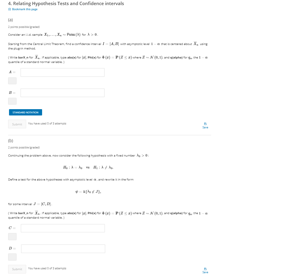 Solved 4. Relating Hypothesis Tests and Confidence intervals | Chegg.com